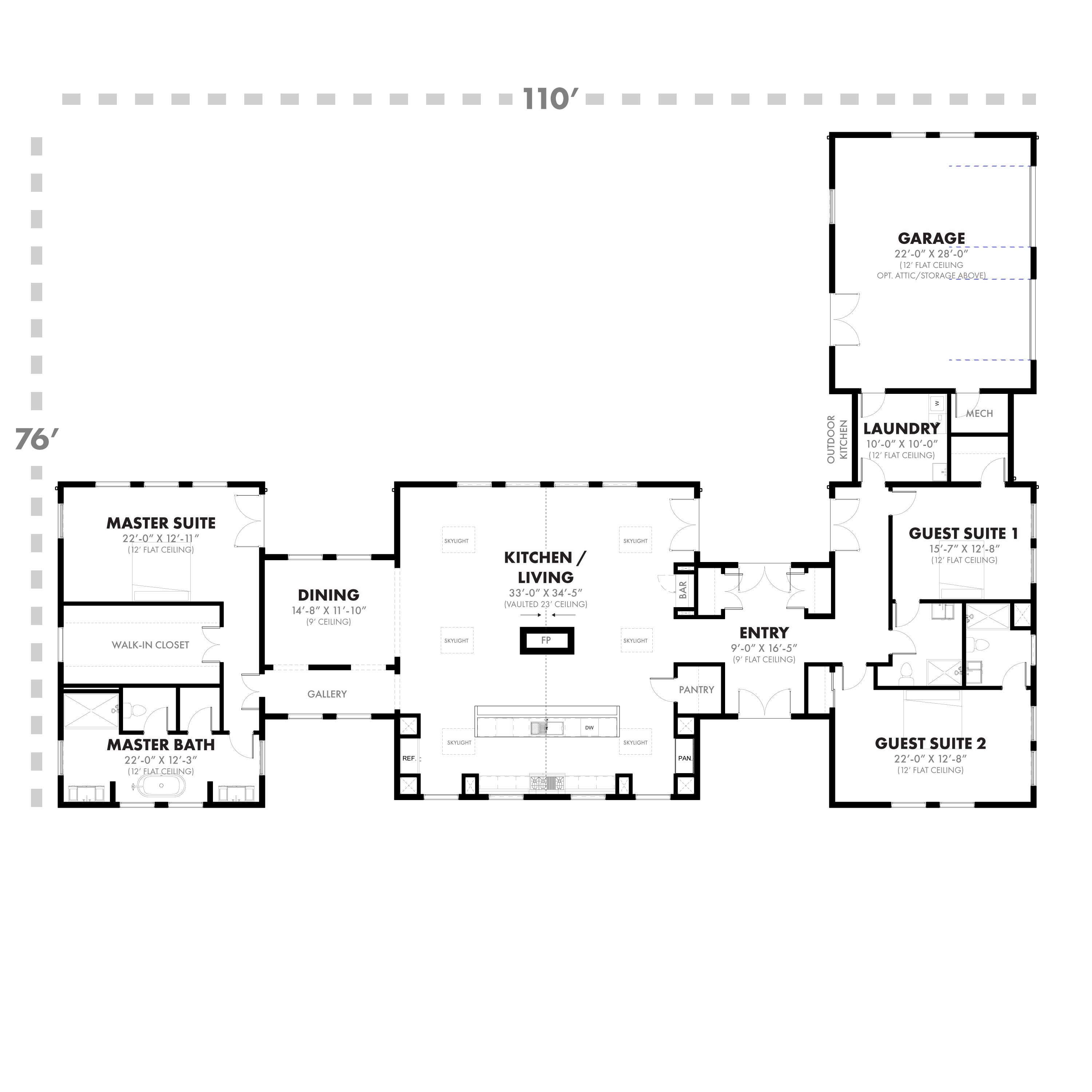 Deluxe Cottage + Garage House Plan