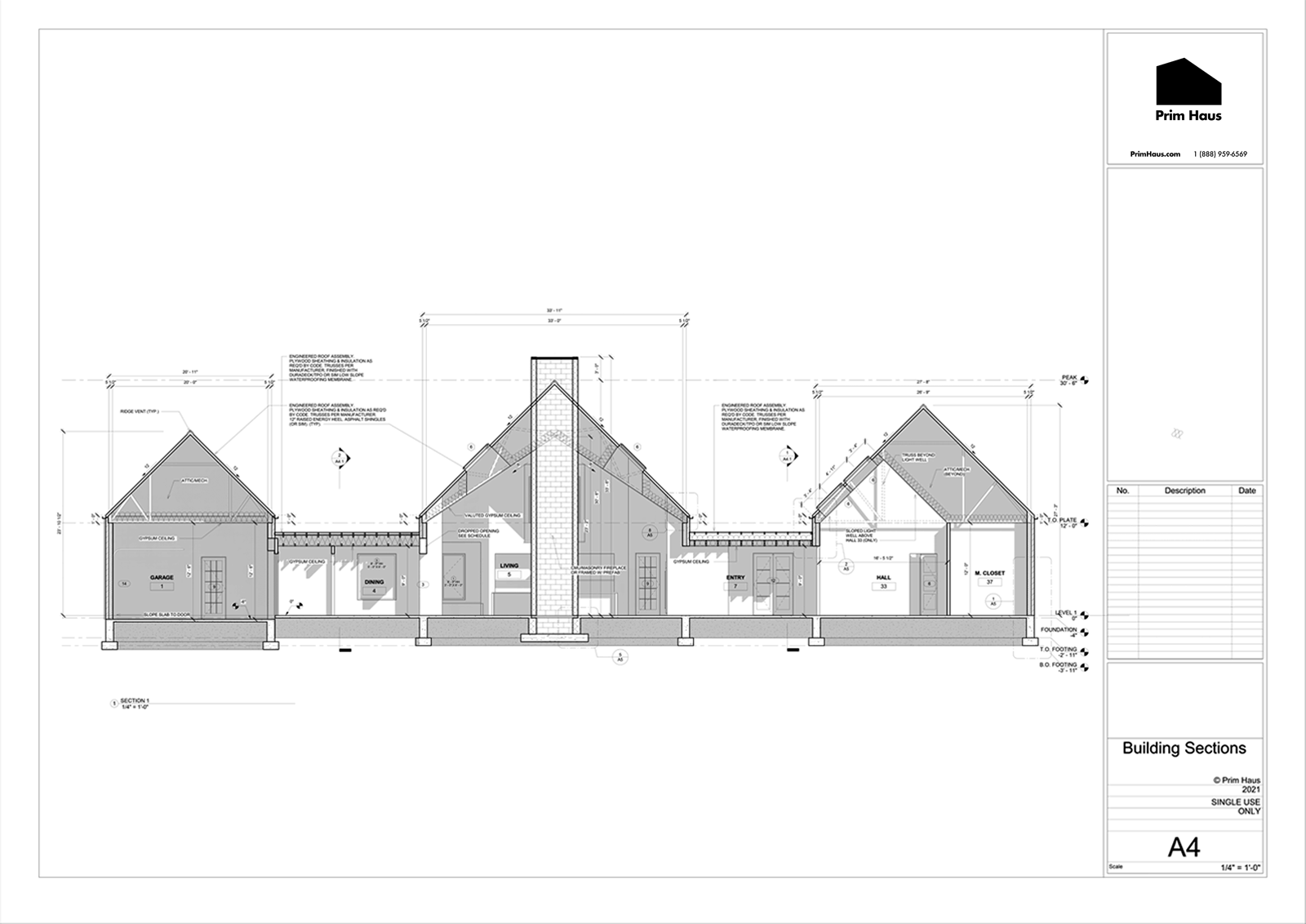 prim haus sample building section